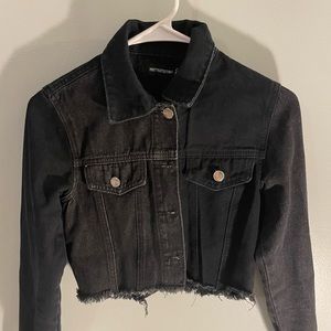 Black Cropped Denim Jacket